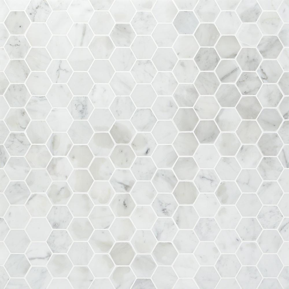 Hexagon White Carrera 12 In X 12 In X 8 Mm Floor And Wall Tile