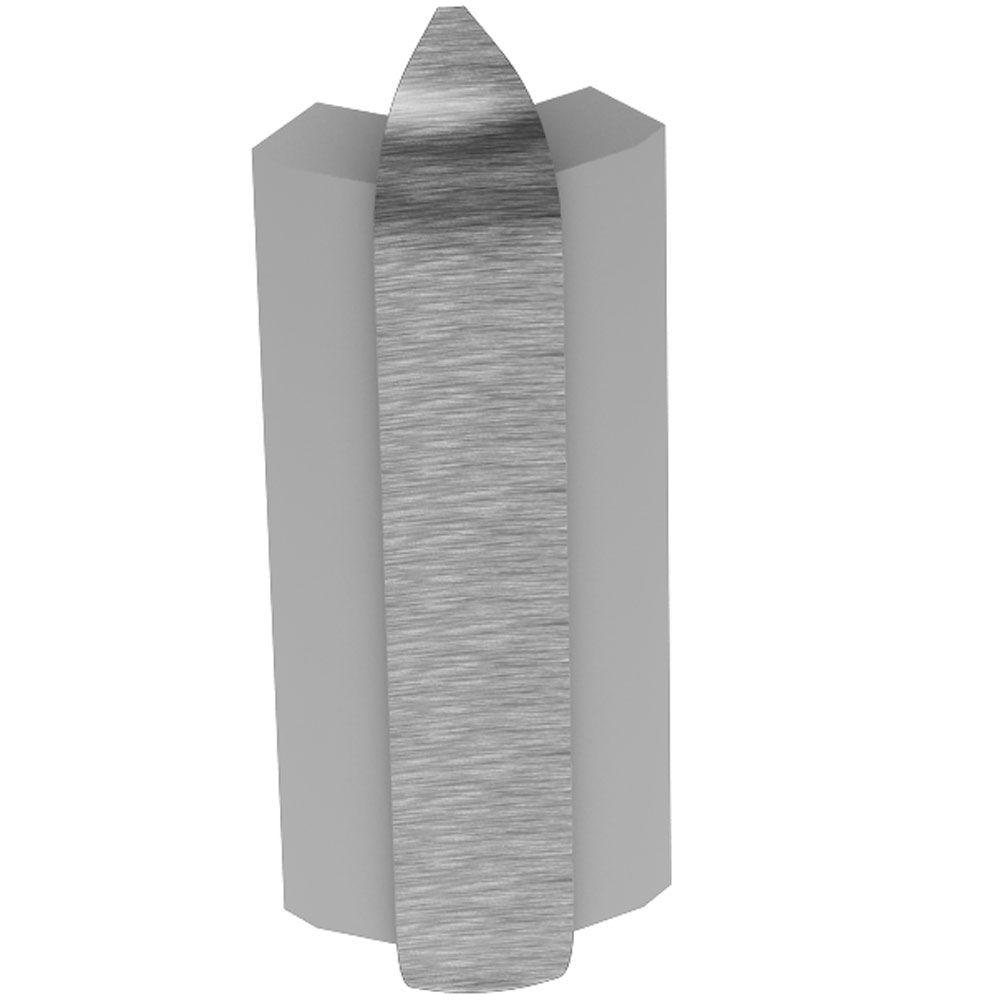 Schluter Rondec Step Brushed Chrome Anodized Aluminum 1 2 In X Metal 135 Outside Corner