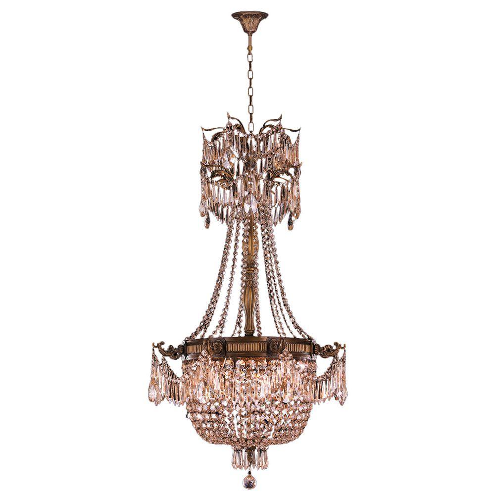 Worldwide Lighting Winchester 4 Light Antique Bronze And Golden Teak Worldwide Lighting Winchester 4 Light Antique Bronze And Golden Teak Crystal Chandelier