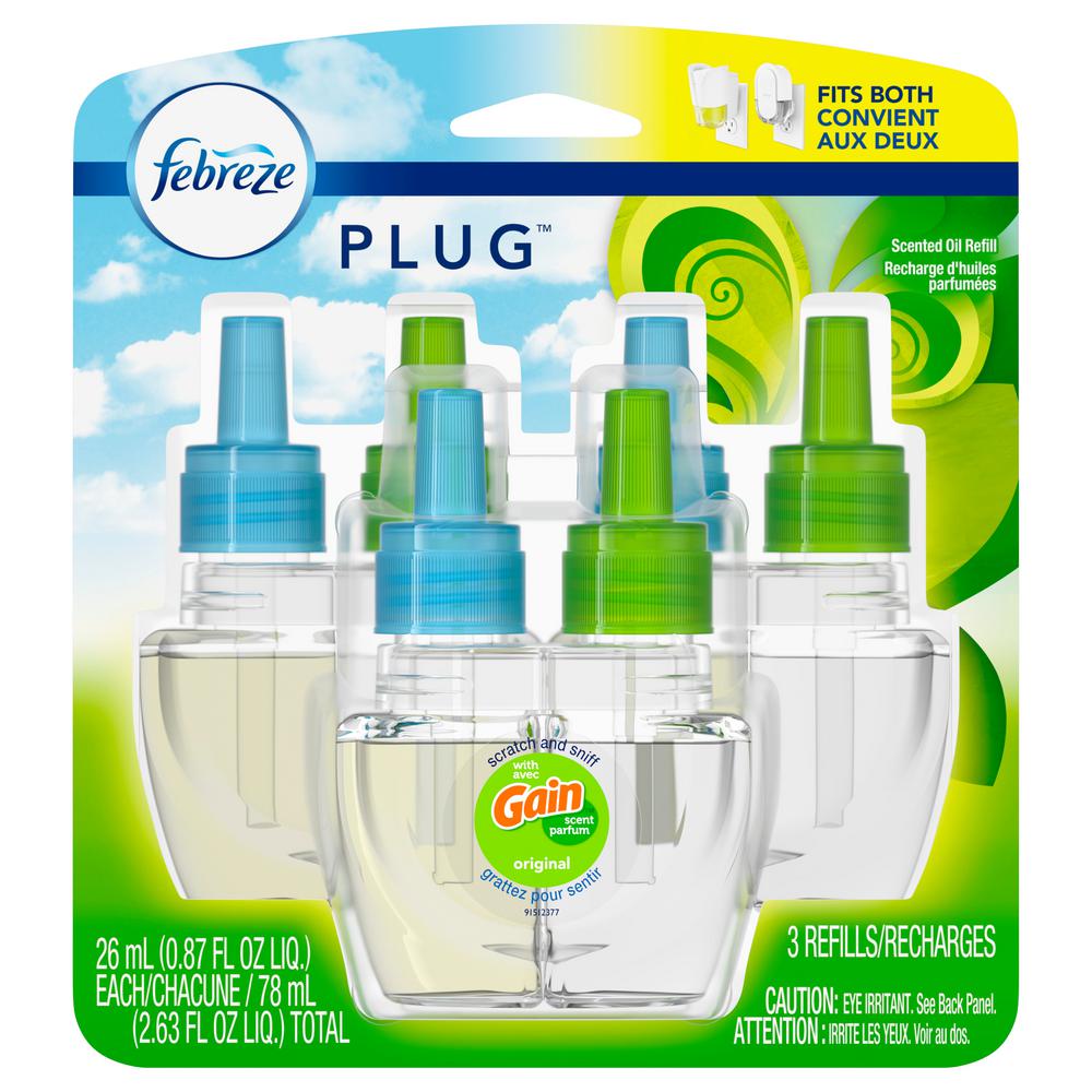 freshener model air 3 003700075637 Febreze The PLUG Freshener  2.63 Home Original (3 Refill Scent Air Count) Gain oz.