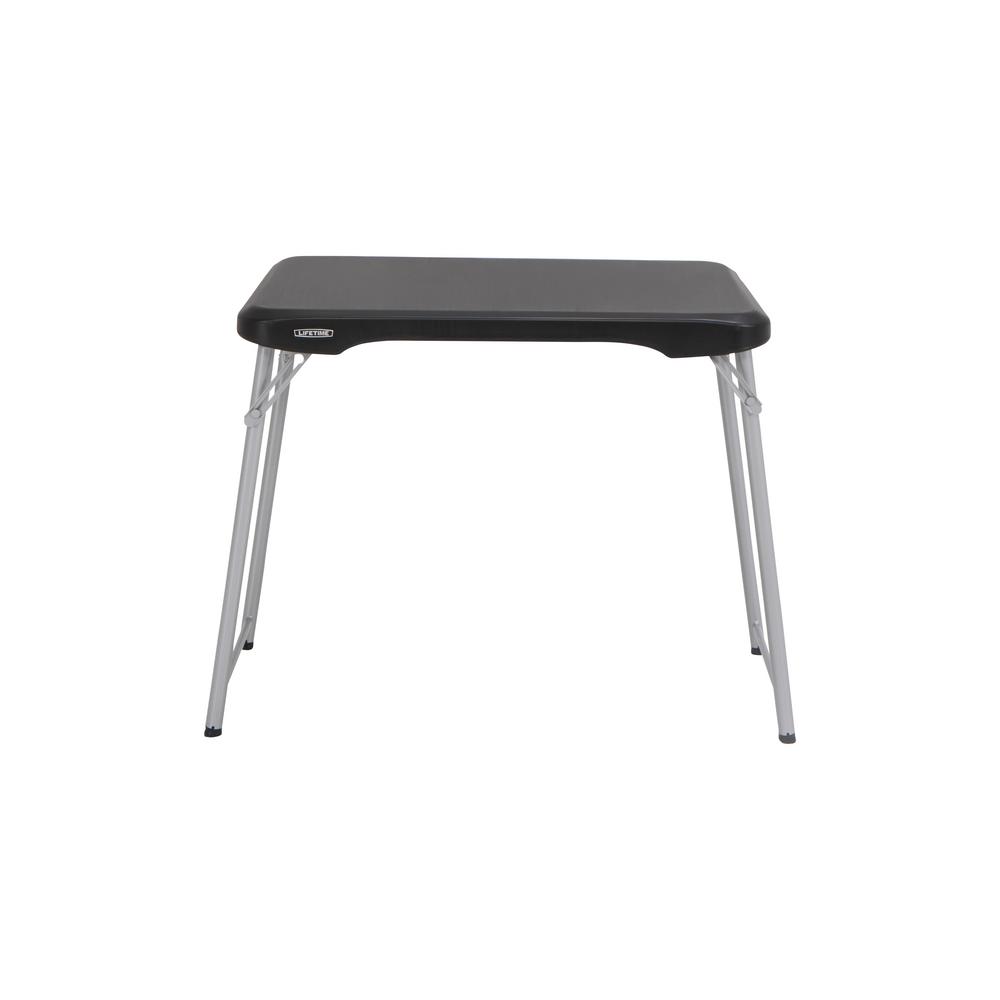 Lifetime 35 5 In Black Plastic Stackable Folding Personal Table