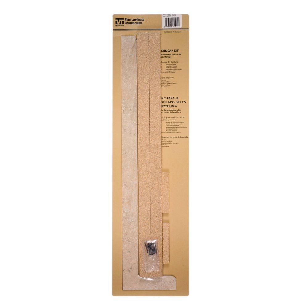 Hampton Bay 4 5 8 In X 25 Laminate Endcap Kit Tumbled Laminate Endcap Kit In Tumbled Roca With Tempo Edge