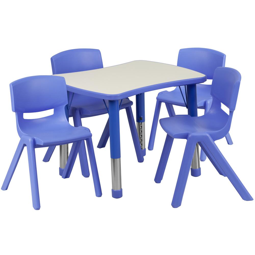 Lifetime 5Piece Blue and Almond Children's Table and Chair Set 80499