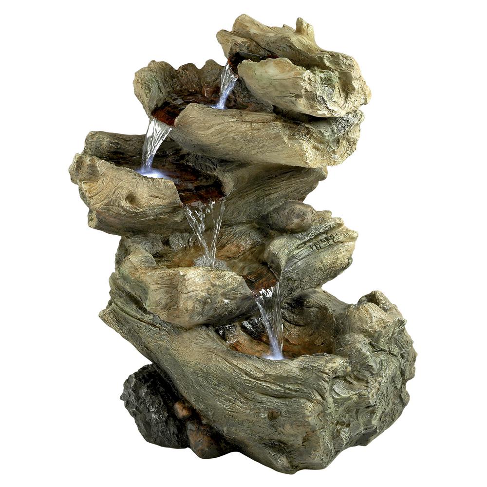 Design Toscano Roaring River Cascading Stone Bonded Resin Garden Fountain
