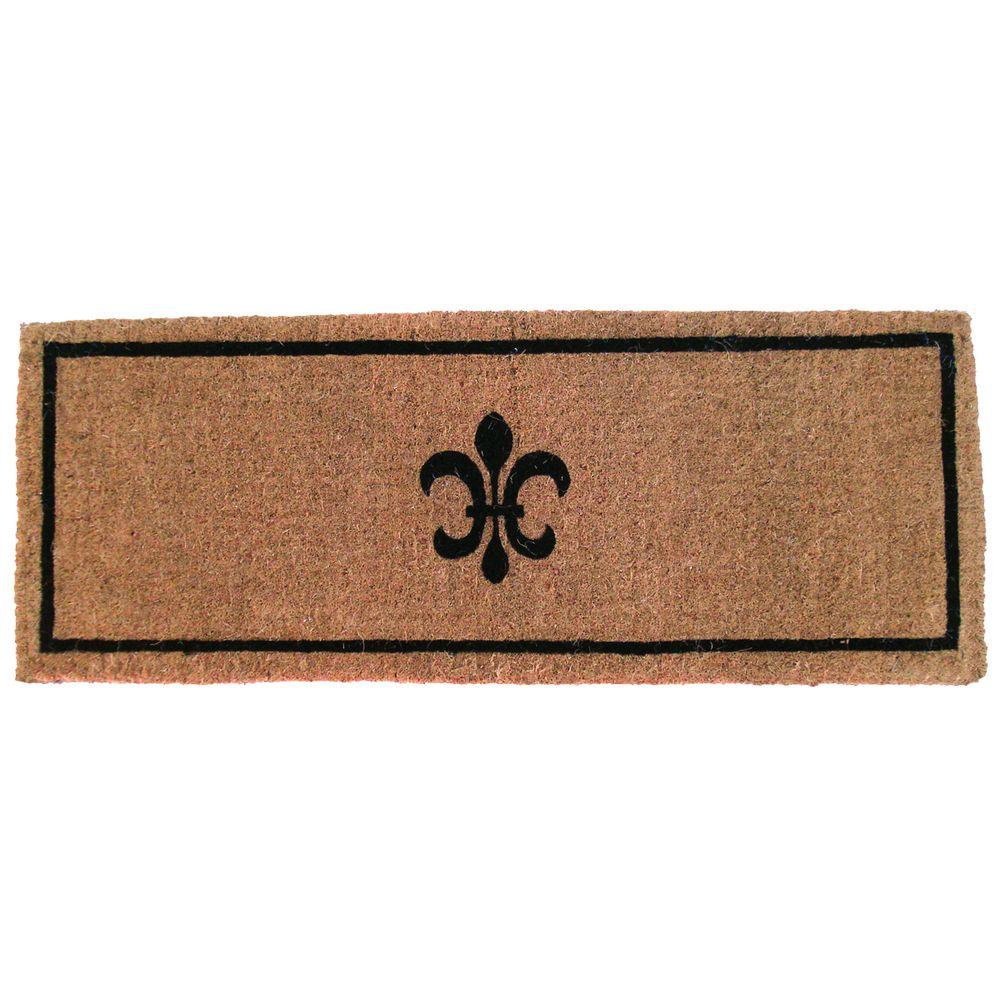 Entryways Black Fleur De Lys 36 in. x 72 in. Extra Thick ...