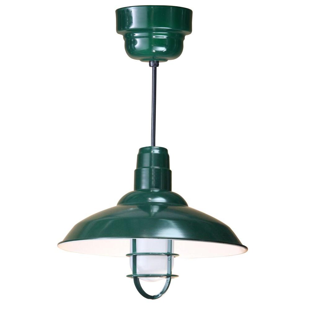 Sea Gull Lighting Painted Shade 1Light Emerald Green Pendant651995
