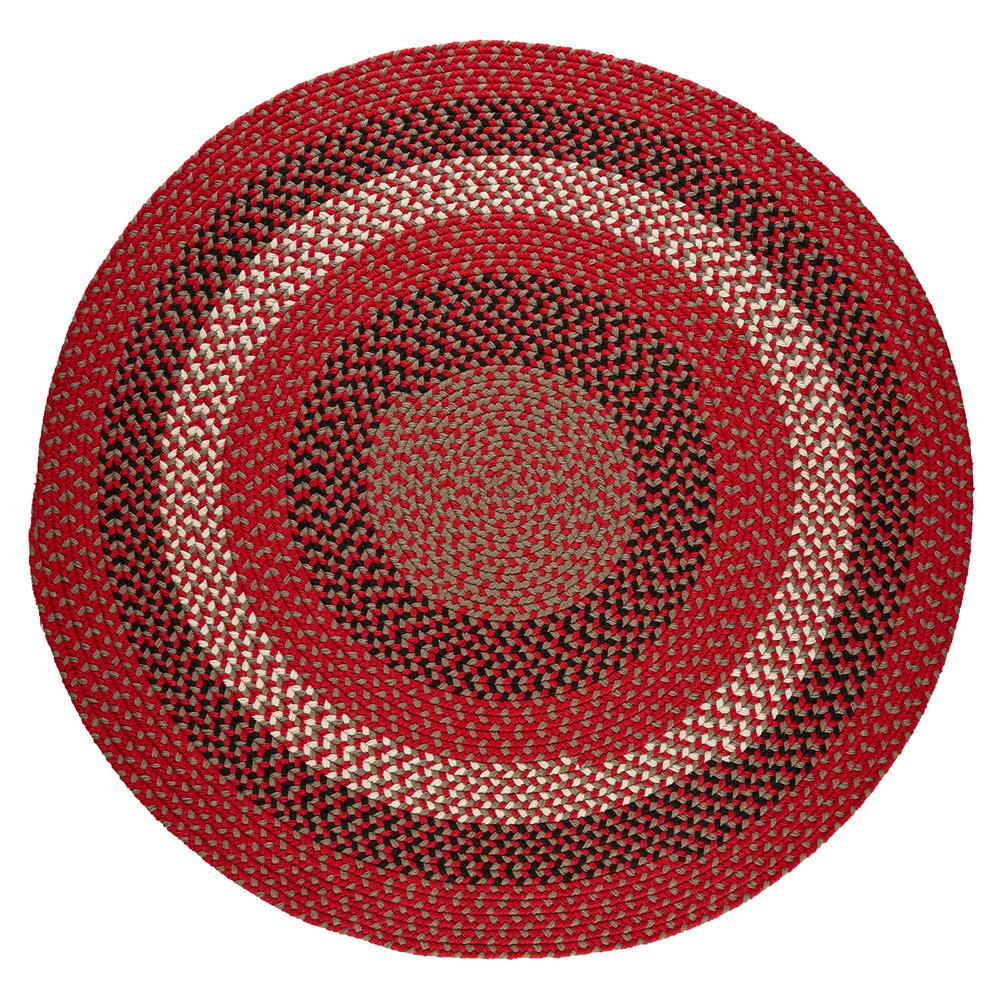 Rhody Rug Milan Red Brick 6 ft. x 6 ft. Round Indoor/Outdoor Braided