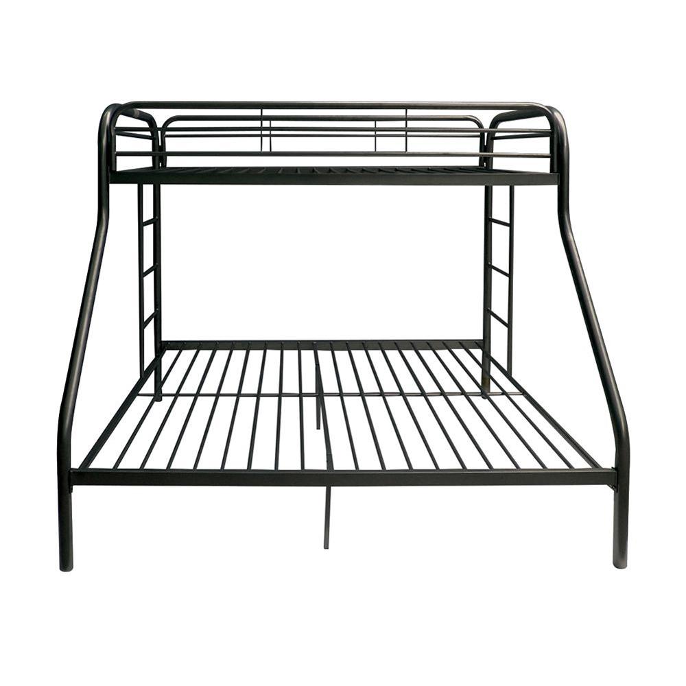 Acme Furniture Tritan Black Twin Over Queen Metal Bunk Bed 02052bk Acme Furniture Tritan Black Twin Over Queen Metal Bunk Bed