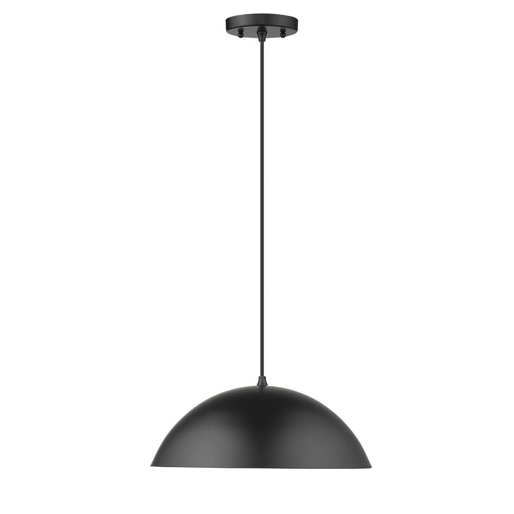Golden Lighting Walker 2-Light Black Pendant