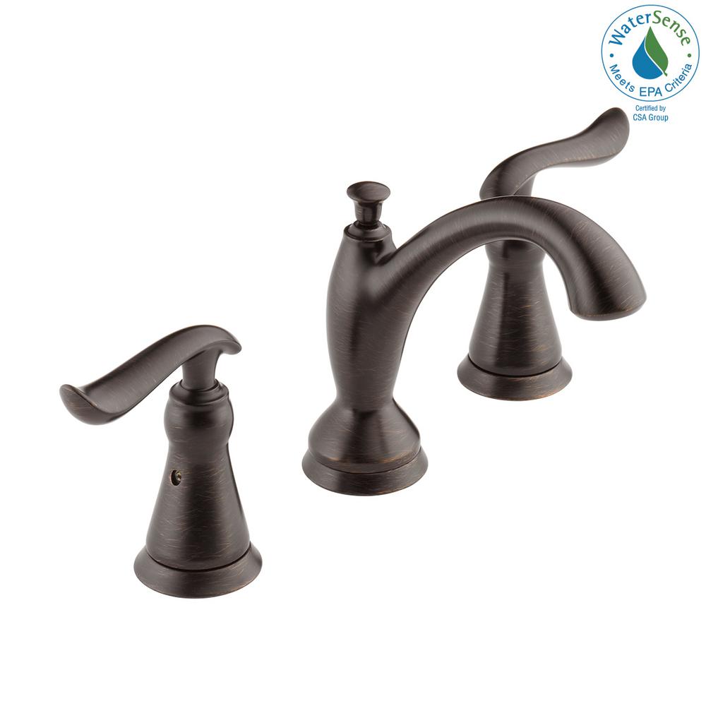 Delta Linden 8 In Widespread 2 Handle Bathroom Faucet With Metal Drain Assembly In Venetian Bronze 3594 Rbmpu Dst The Home Depot