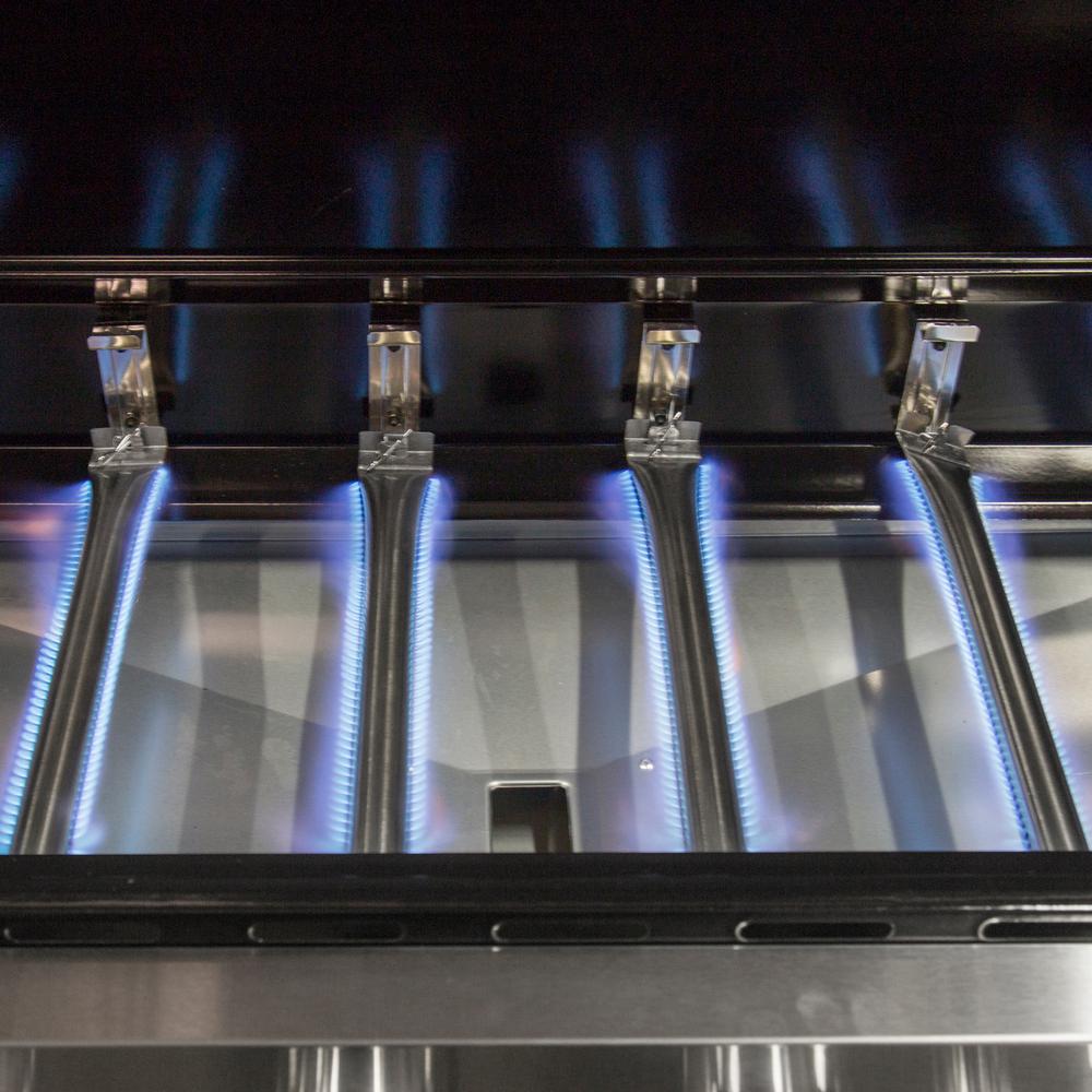 Dyna Glo 4 Burner Open Cart Propane Gas Grill In Stainless Steel With Side Burner Dgb495sdp D The Home Depot