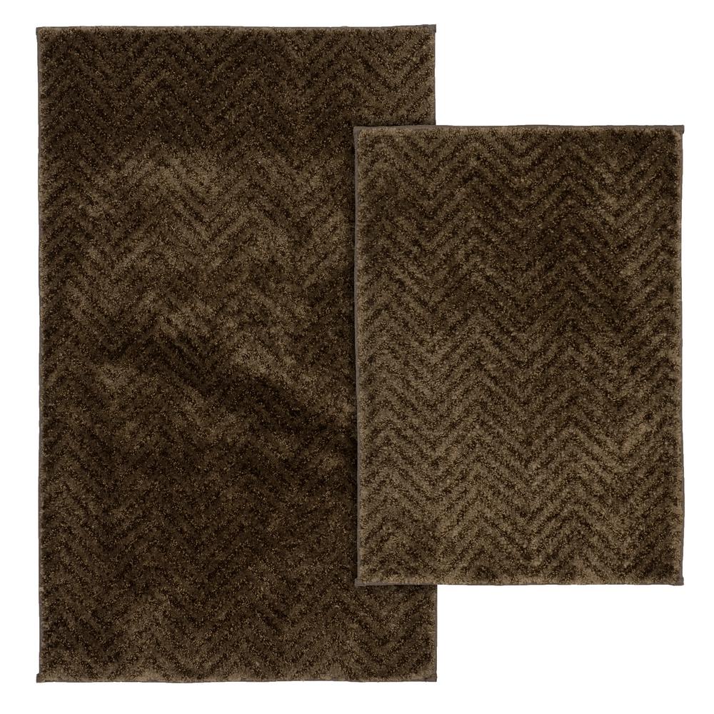 Garland Rug Palazzo Chocolate 2 Piece Washable Bathroom Rug Set Ba090w2p04j5 The Home Depot