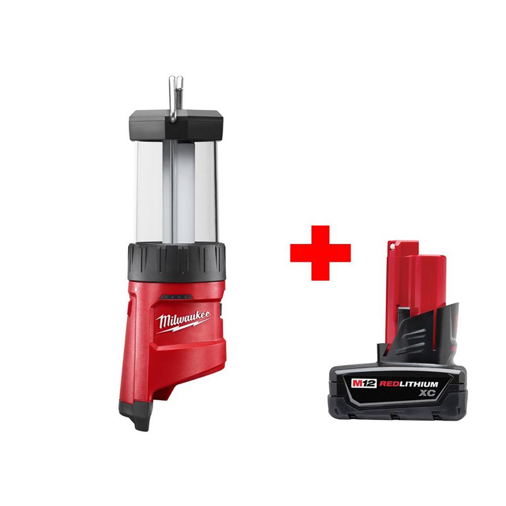 Milwaukee M12 12-Volt Lithium-Ion Cordless LED Lantern + 12-Volt Battery Pack