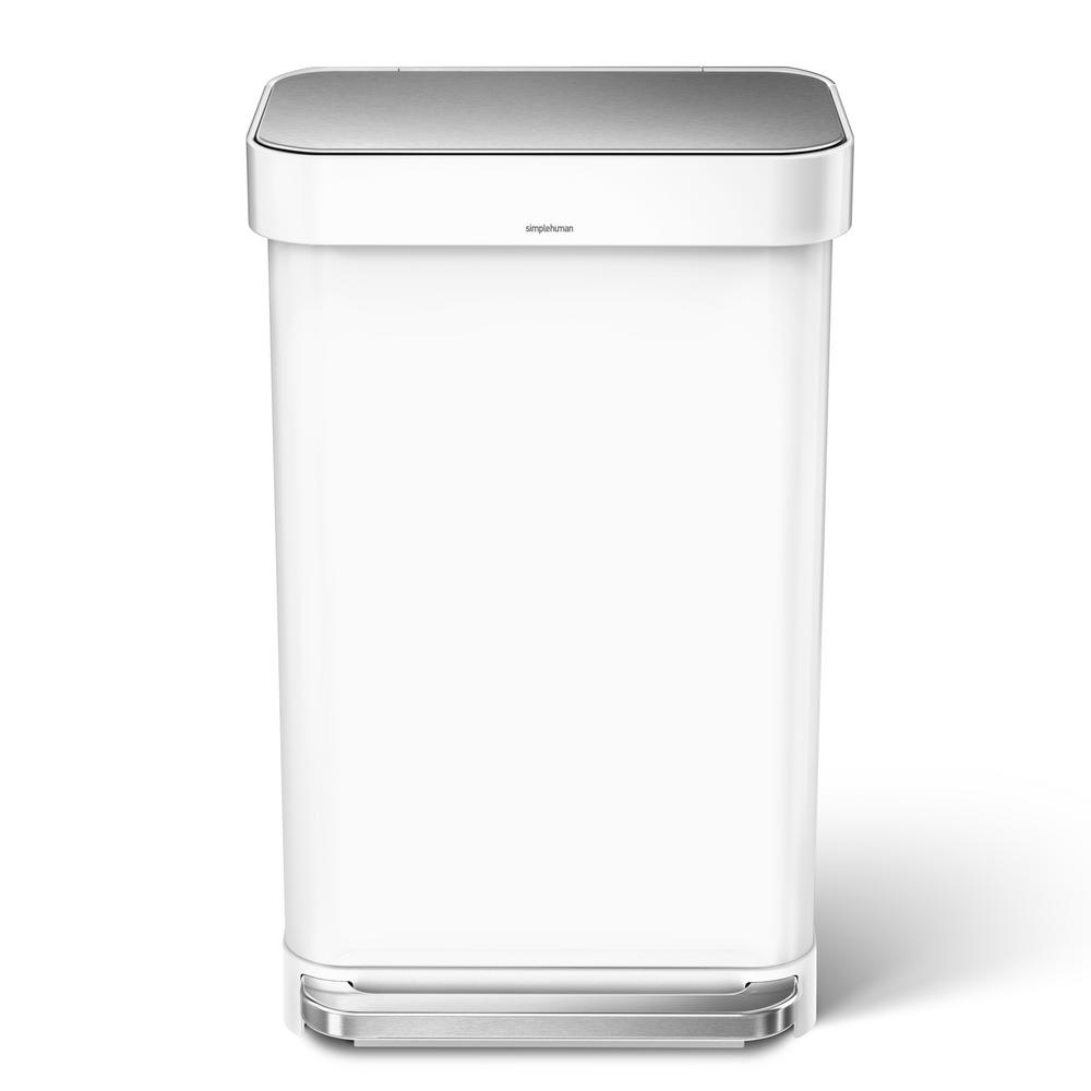 White Simplehuman Trash Cans Trash Recycling The Home Depot