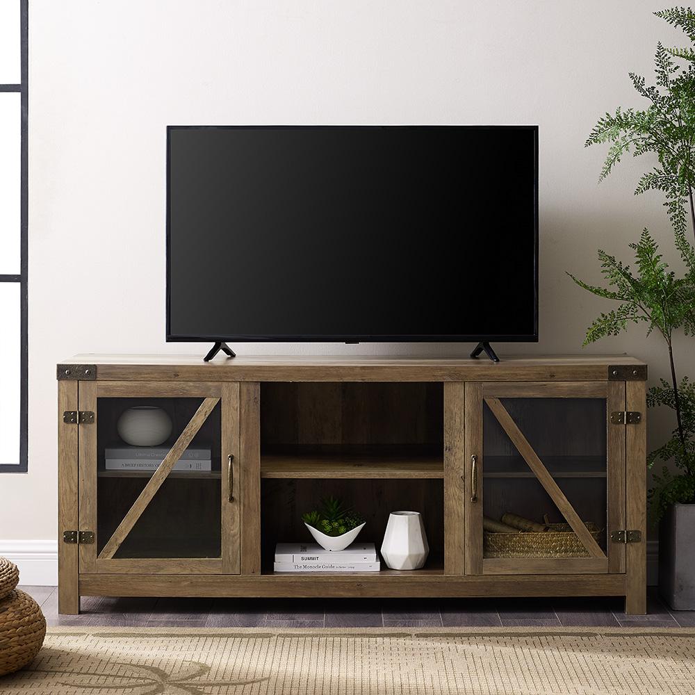 Welwick Designs 58 In Reclaimed Barnwood Glass And Wood Split