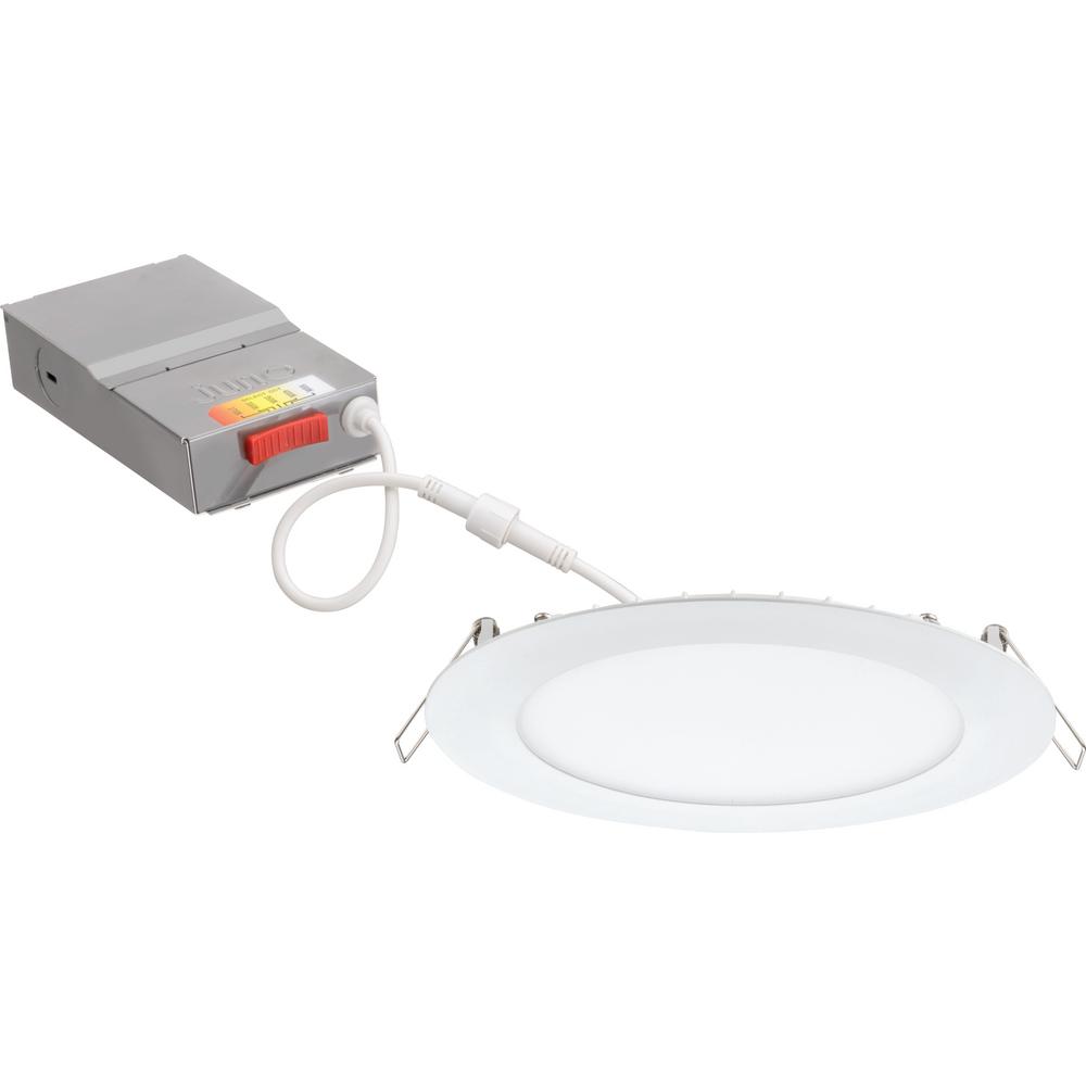 Juno Lighting Contractor Select WF6 SWW5 6 in. Selectable CCT Ultra Slim Canless Integrated LED White Recessed Light