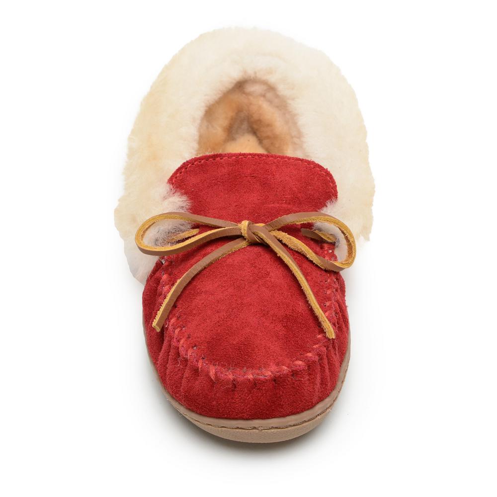 red moccasin slippers