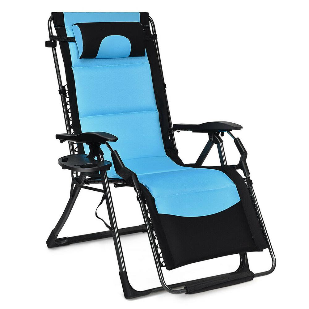 CASAINC Folding Padded Zero Gravity Metal Outdoor Lounge Chair-HYO75NY