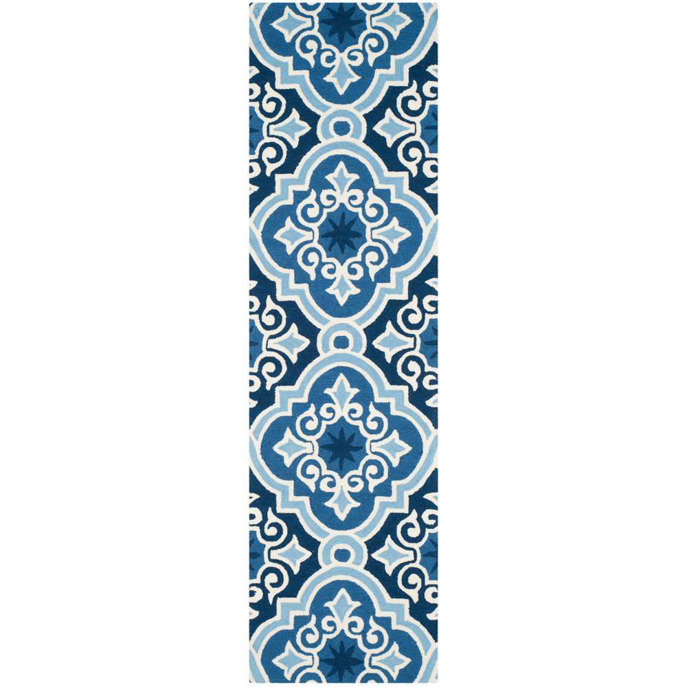 Safavieh Four Seasons Navy/Blue 2 ft. x 8 ft. Indoor/Outdoor Runner Rug