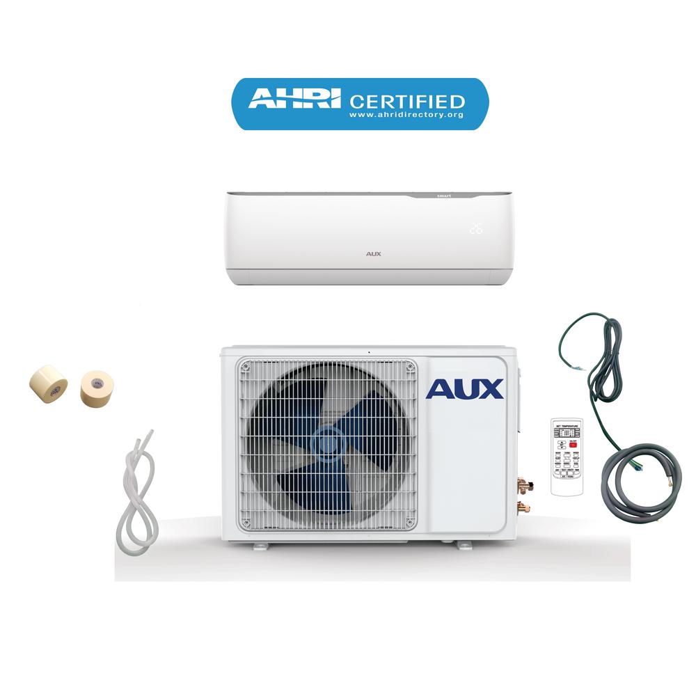 AUX 12,000 BTU Ductless Mini Split Air Conditioner with Heat Pump 17 SEER 115Volt 1 Ton, 12 ft