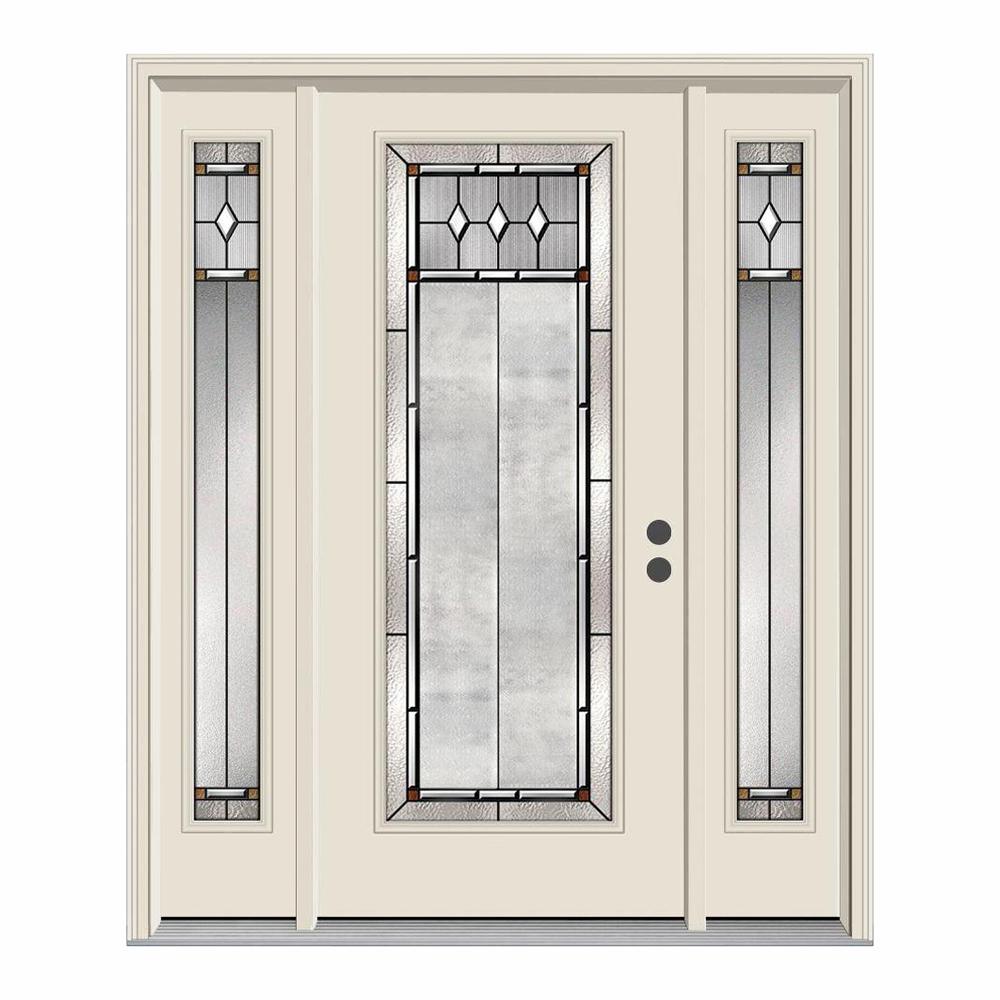 Jeld Wen 66 In X 80 In Full Lite Mission Prairie Primed Steel Prehung Left Hand Inswing Front Door With Sidelites H31396 The Home Depot