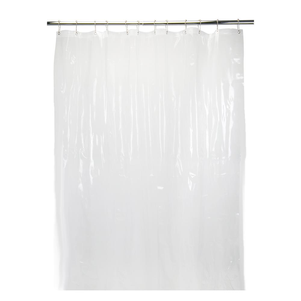 Bath Bliss 70 in. x 72 in. Sanitized 6Gauge Shower Liner Super Clear