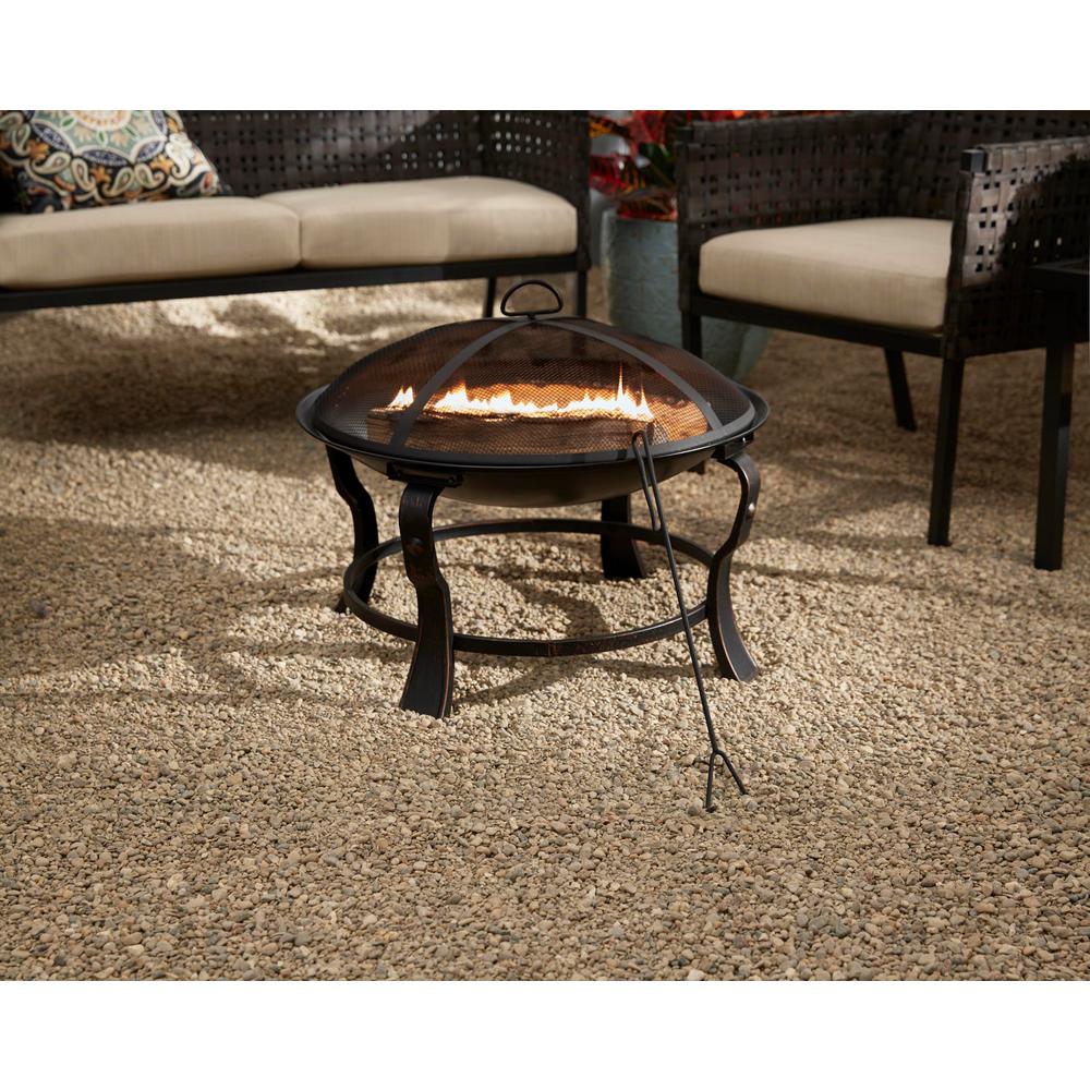 Hampton Bay Fire Pits Outdoor Heating The Home Depot   Antique Bronze Base Black Bowl And Mesh Cover Hampton Bay Fire Pits Ft 01h E4 400 