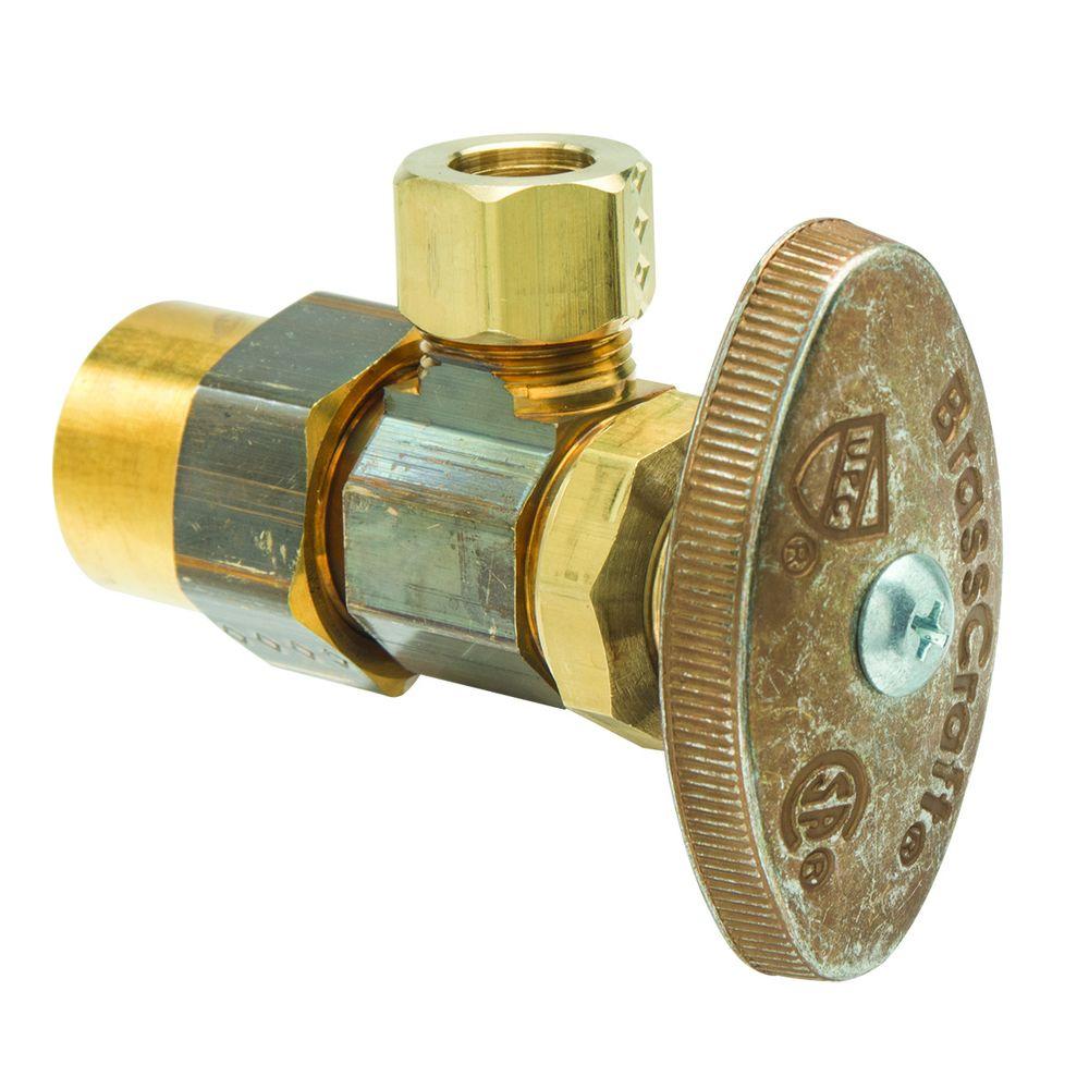 BrassCraft 1/2 in. Nominal CPVC Inlet x 3/8 in. O.D. Compression Outlet Brass MultiTurn Angle