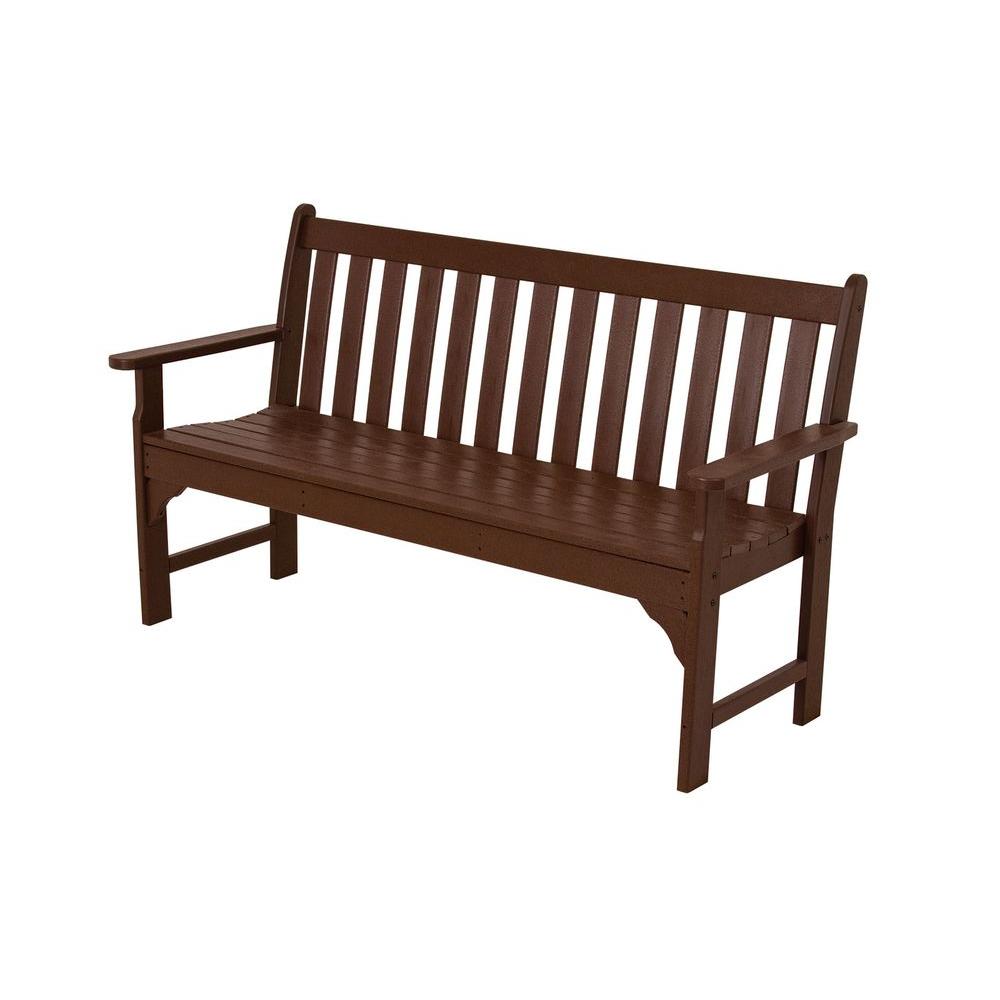 POLYWOOD Vineyard 60 in. Mahogany Patio BenchGNB60MA The Home Depot