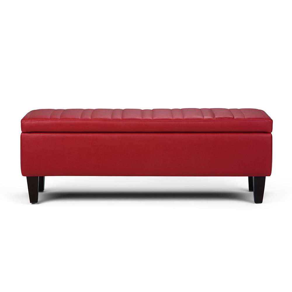 Simpli Home Monroe Crimson Red Storage Ottoman Bench3AXCOT251RD