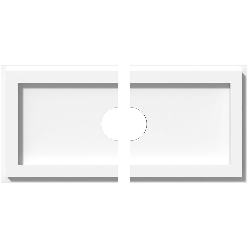 Ekena Millwork 14 In X 7 In X 1 In Rectangle Architectural Grade Pvc Contemporary Ceiling Medallion 2 Piece