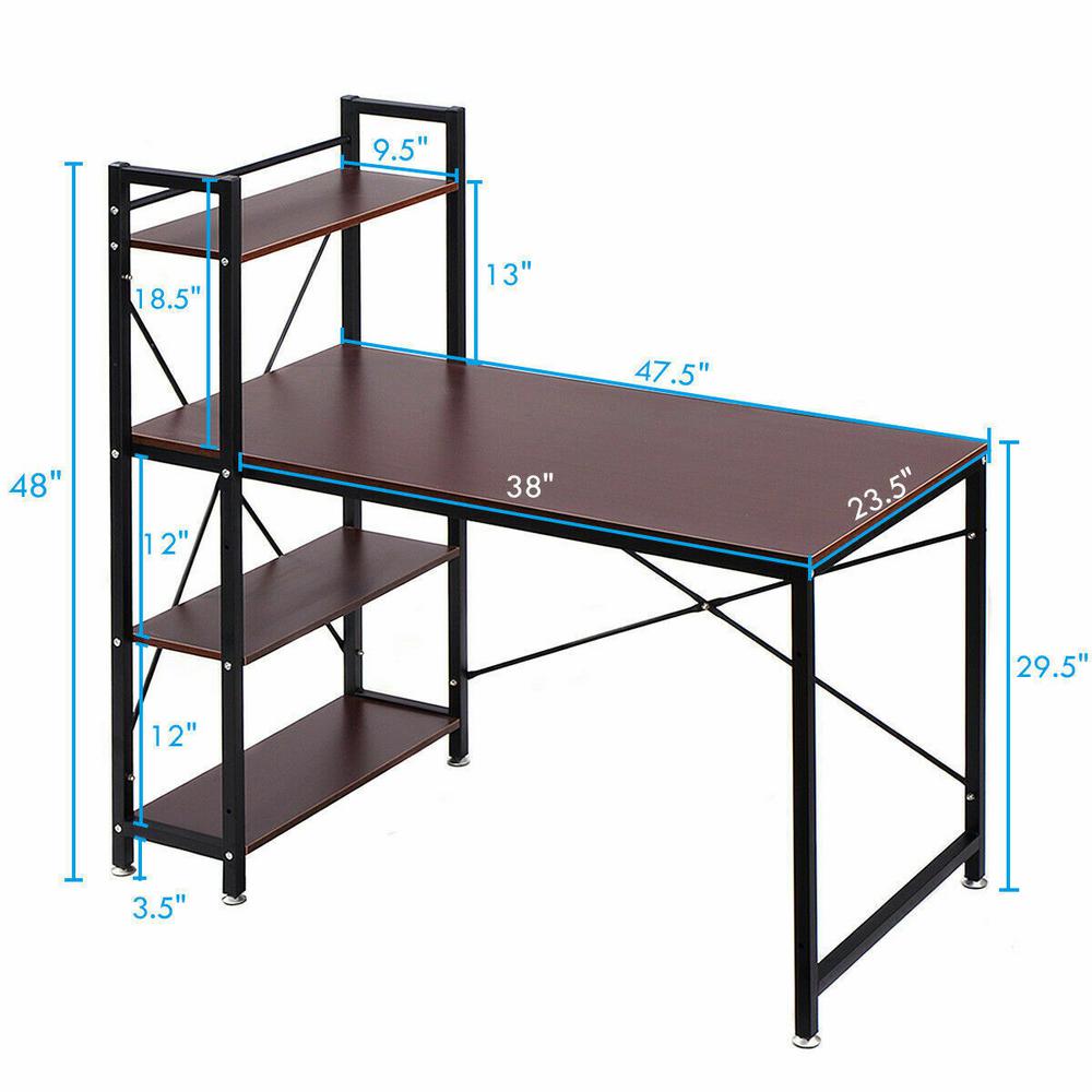 Costway 2 Tier Computer Desk Pc Laptop Table Study Writing Home