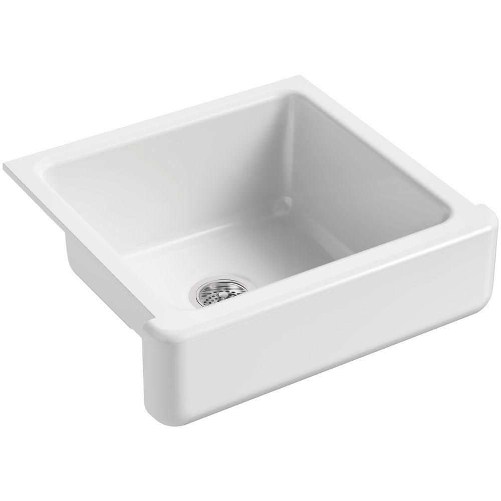 Kohler Whitehaven Farmhouse Undermount Short A Front Cast Iron 24 In Single Bowl Kitchen Sink White K 5664 0 The Home Depot - 24 Inch Kitchen Sink Home Depot Kohler Whitehaven Farmhouse Undermount Short A Front Cast Iron 24 In Single Bowl Kitchen Sink White K 5664 0 The Home Depot - 24 Inch Kitchen Sink Home Depot