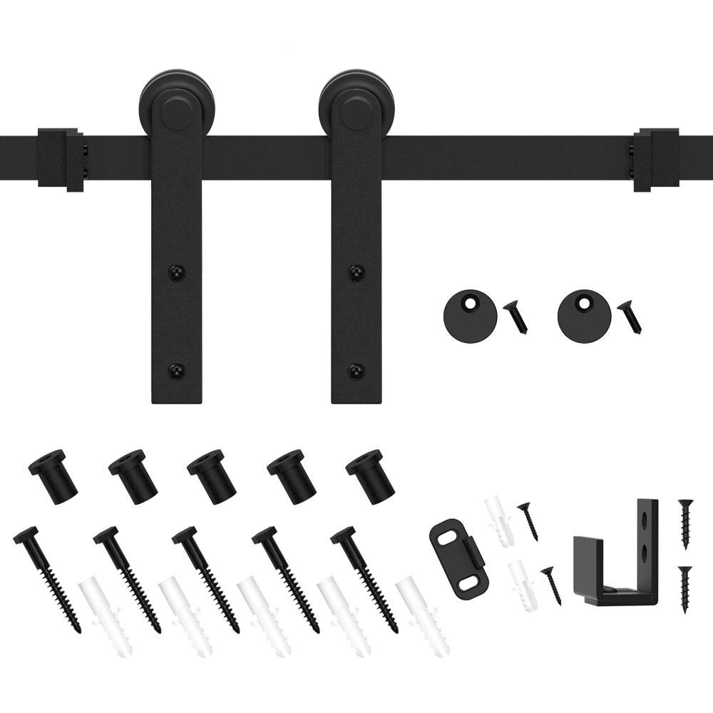WINSOON 4FT Super Mini Sliding Barn Door Cabinet Hardware Kit for Single Door TV Stands Small Wardrobe Cabinets Rhombus Shape Hanger NO Cabinet