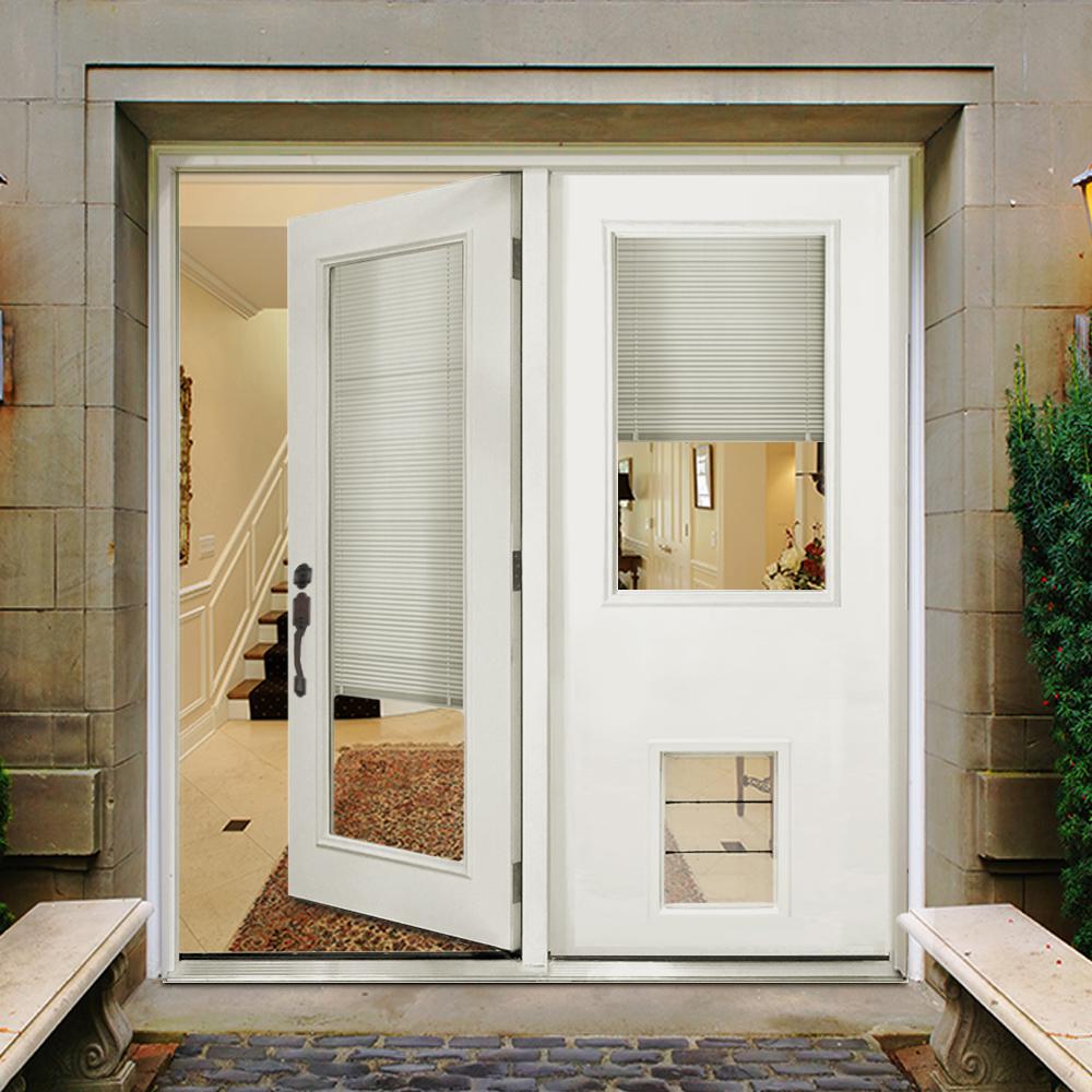 interior door with pet door built in