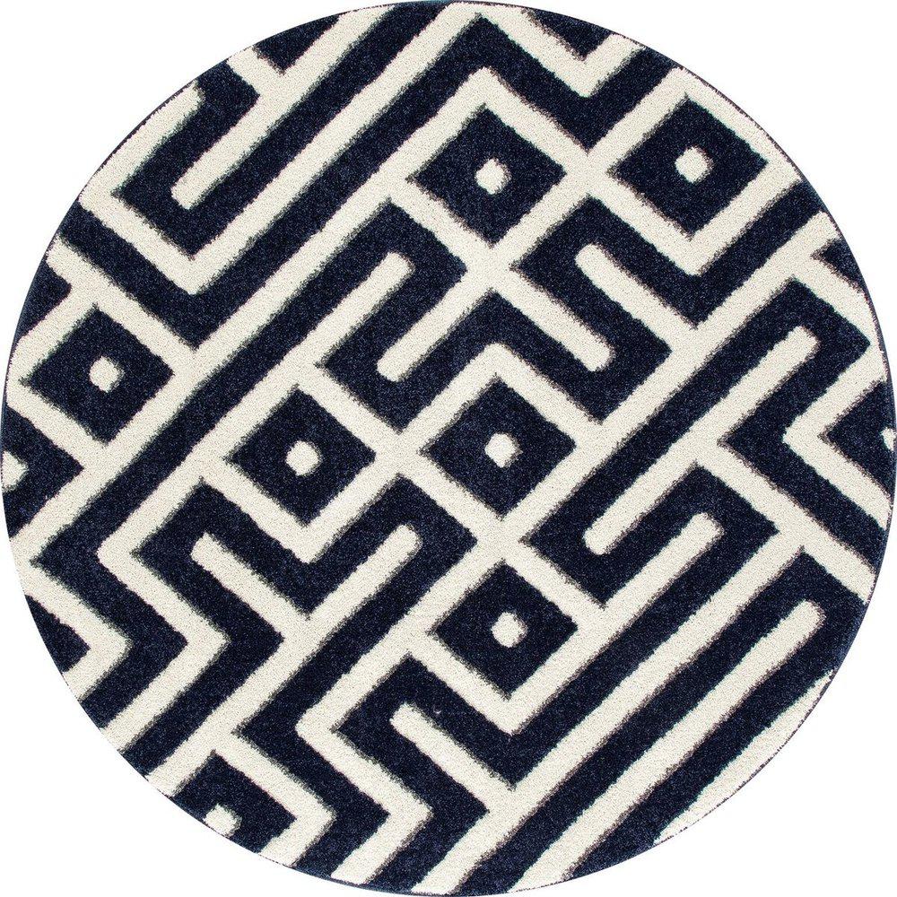 Concord Global Trading Jewel Heriz Navy 5 ft. 3 in. Round Area Rug