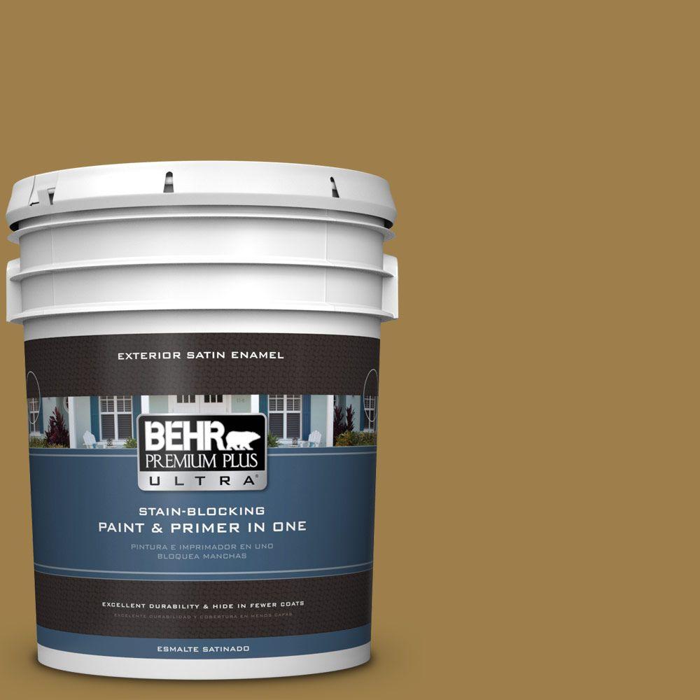 BEHR Premium Plus Ultra 5gal. S3106 Gold Ink Satin
