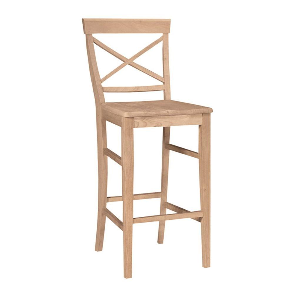 Unfinished Wood Bar Stools Kitchen Dining Room Furniture The 29 In Unfinished Wood Bar Stool