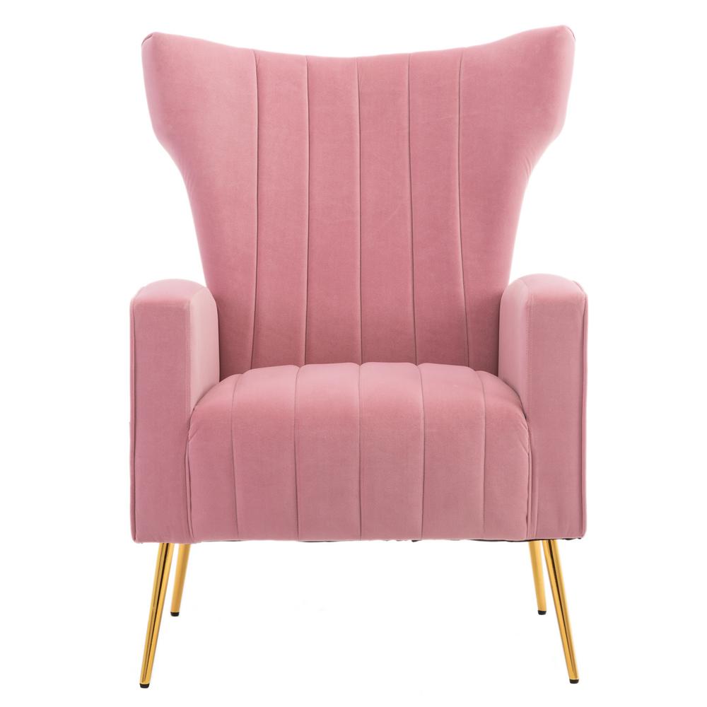 Boyel Living Pink Modern Accent Fabric Chair Single Sofa Comfy Upholstered Arm Chair Living Room Furniture WF HFSN 131PK The Home Depot