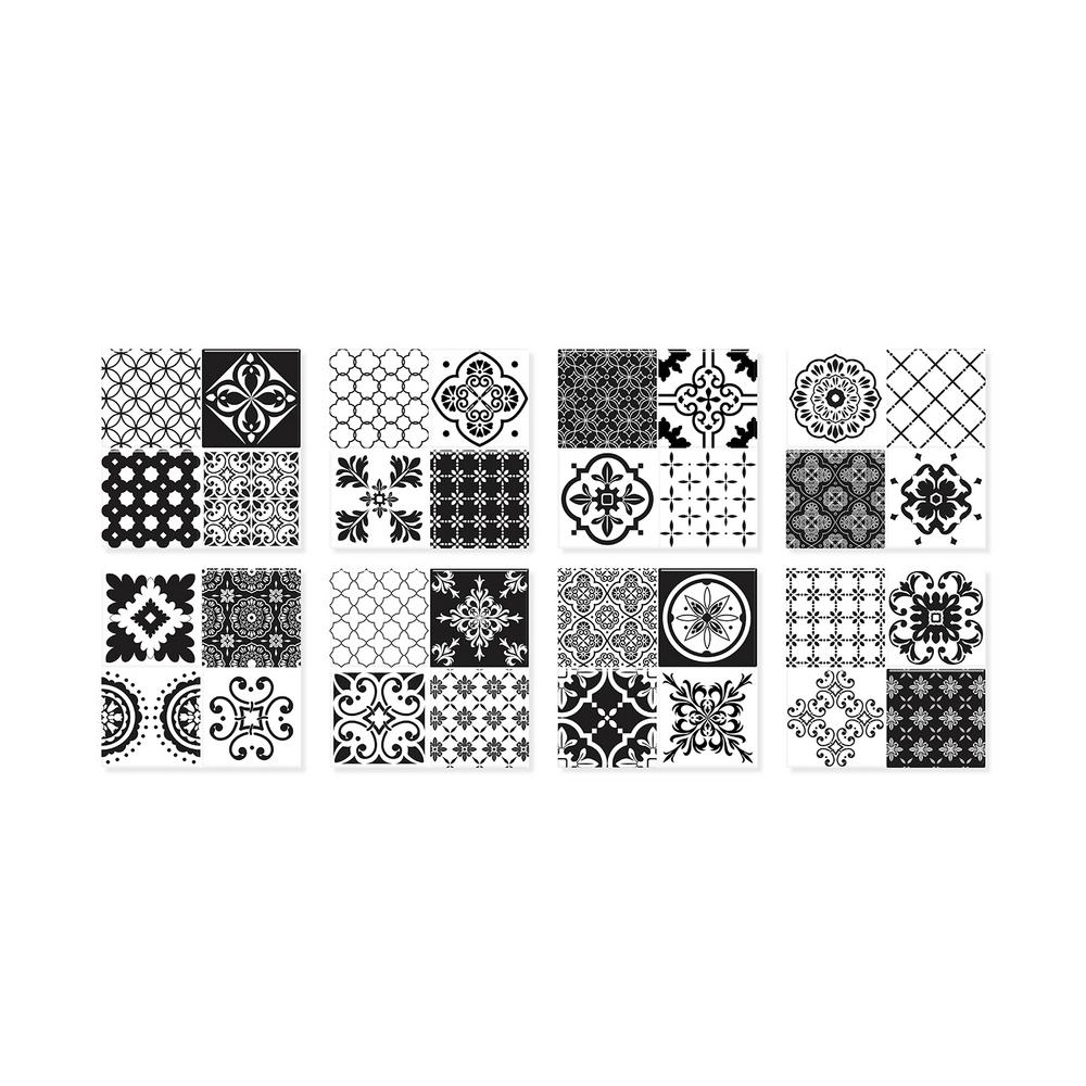 Remarkable Self-Adhesive Backsplash 9 x 9,4Sheets Premium Peel and Stick Wall Tile for Kitchen,Black Decorative Tile Stickers