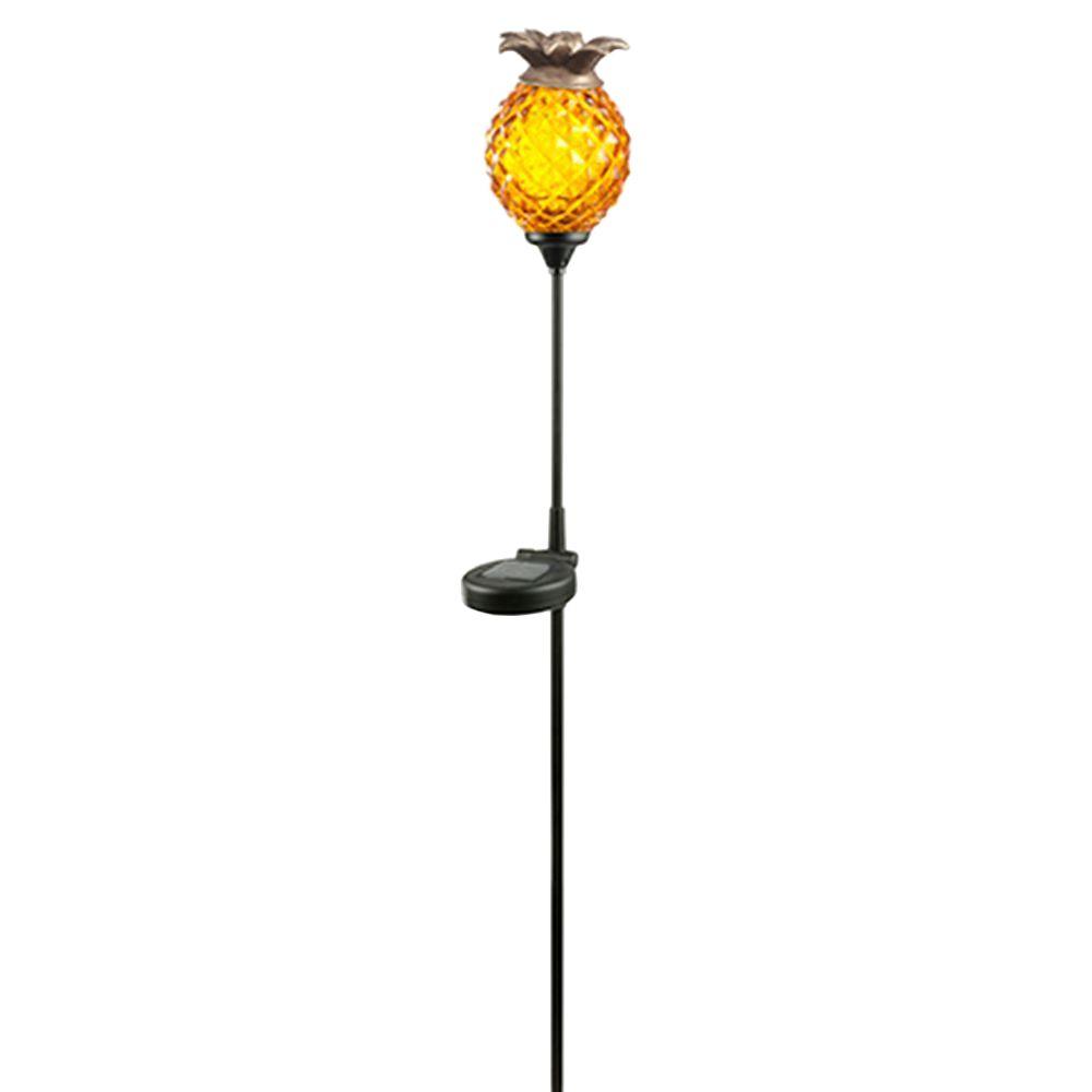 Hampton Bay Solar Dark Brown Outdoor Integrated LED Tiki Light with