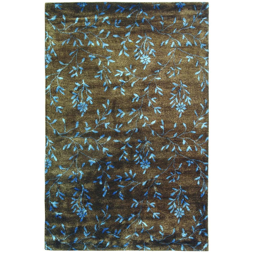 Safavieh Soho Brown/Light Blue 5 ft. x 8 ft. Area RugSOH418A5 The