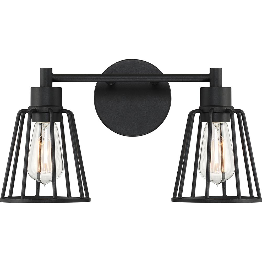 Black Vanity Light 2 Bulb Vanity Mikesell 2Light Dimmable Vanity