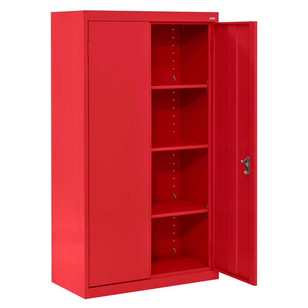 Function Home 41 Kitchen Pantry Storage Cabinet With Doors And Adjustable Shelves In Red Furniture Com Kitchen Dining Room Furniture