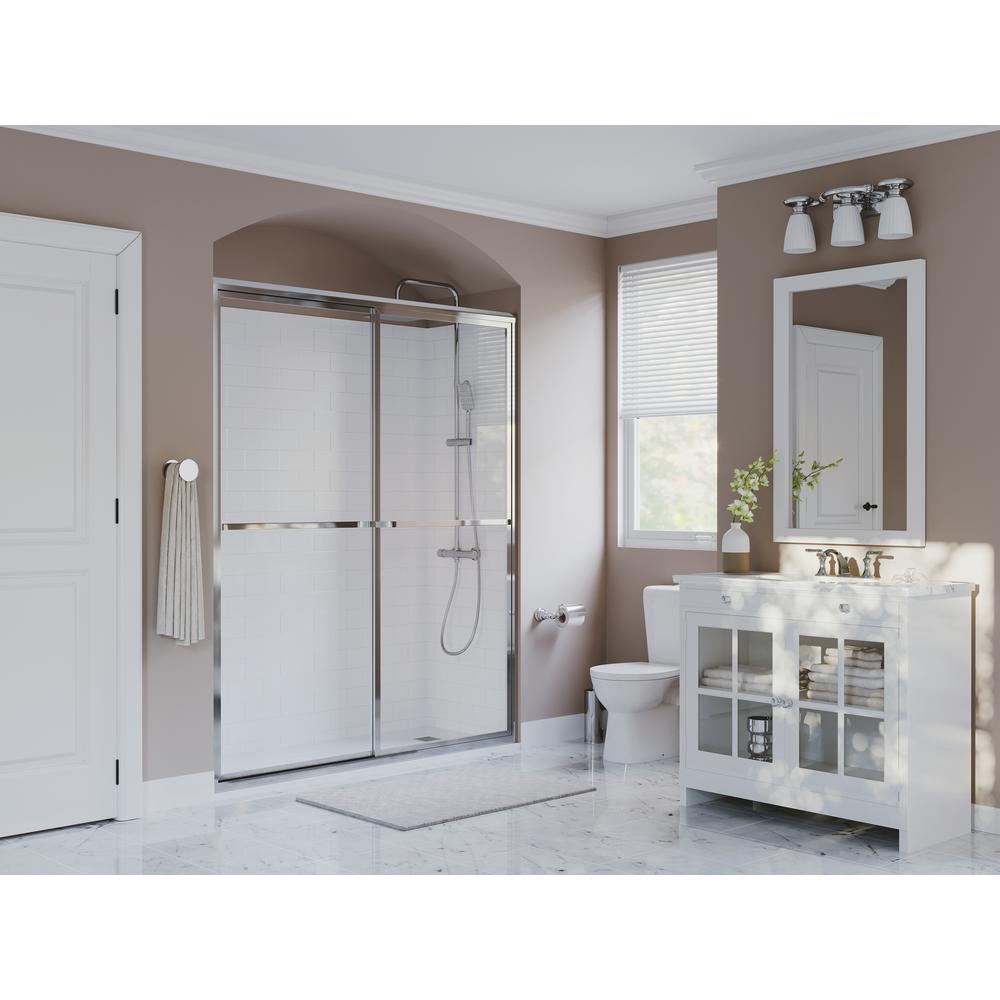 Coastal Shower Doors Paragon Series 64 In X 70 Framed Sliding Paragon Series 64 In X 70 Framed Sliding Shower Door With Towel Bar Chrome And Clear Glass