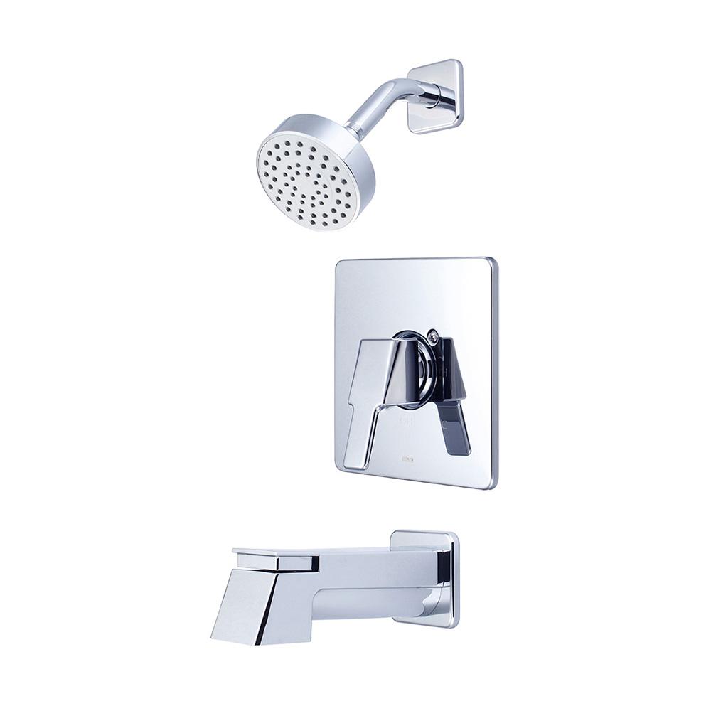 Olympia Faucets I3 1 Handle Wall Mount Tub And Shower Trim Kit In Polished Chrome With Extended Spout Valve Not Included