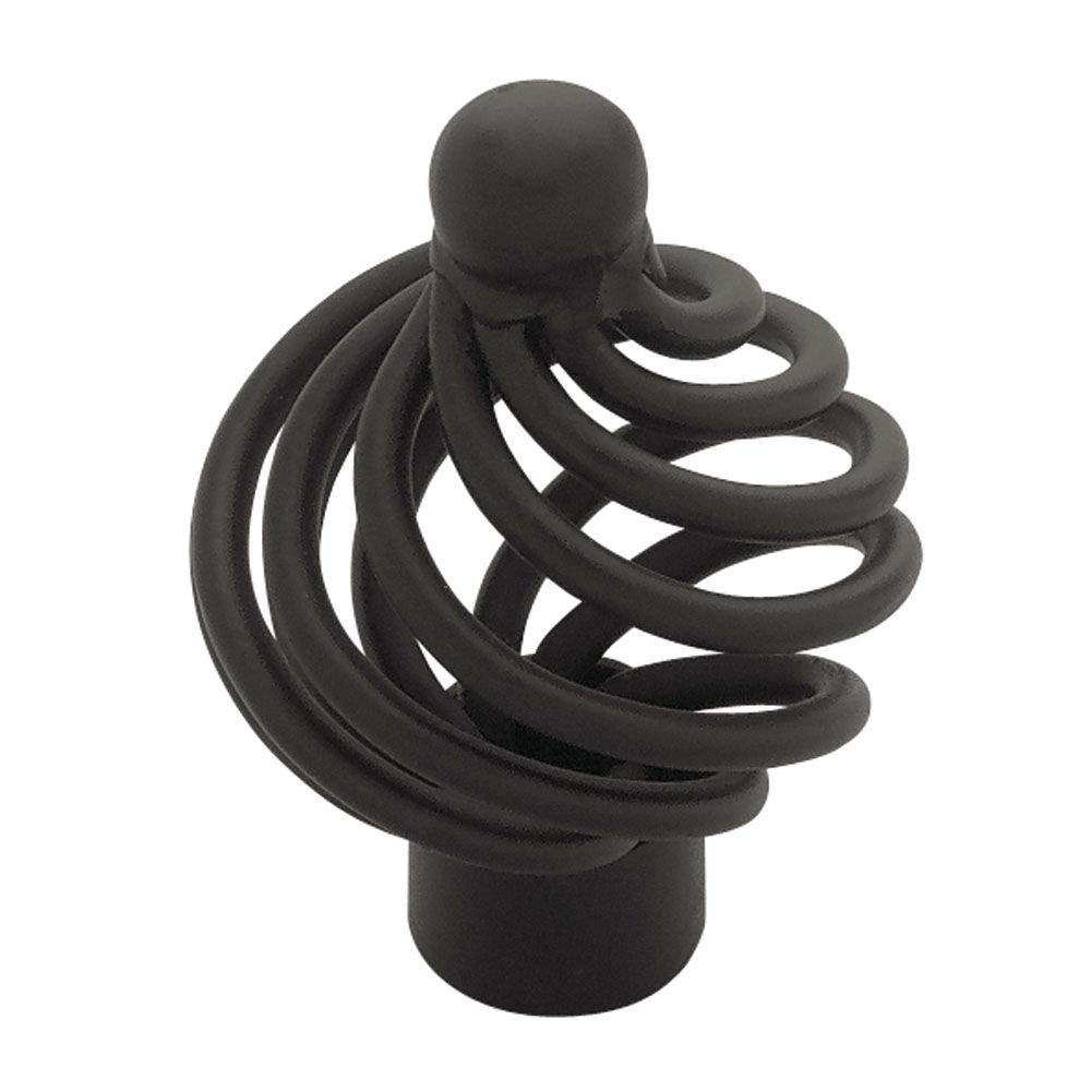 Liberty Swirl 11/3 in. (34mm) Flat Black Small Wire Ball Top