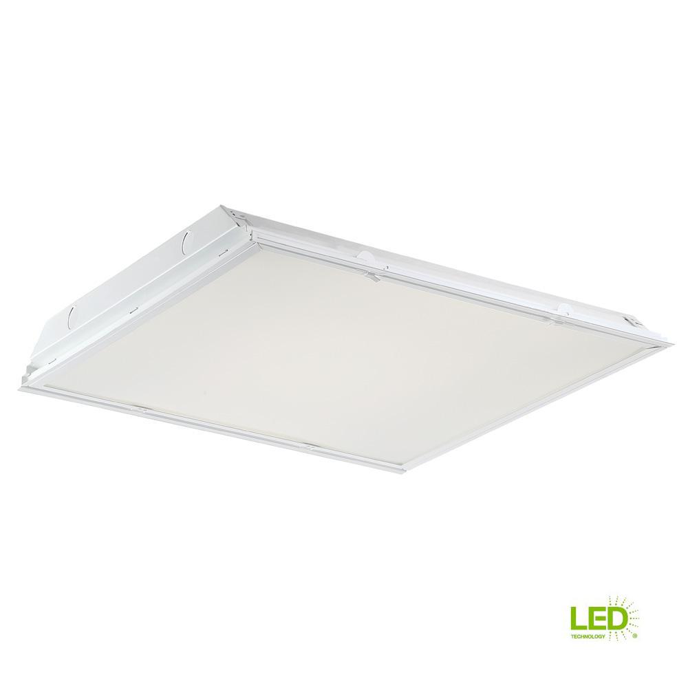 Envirolite 2 Ft X 2 Ft 64 Watt Equivalent White Lens Integrated Led Commercial Grid Ceiling Troffer