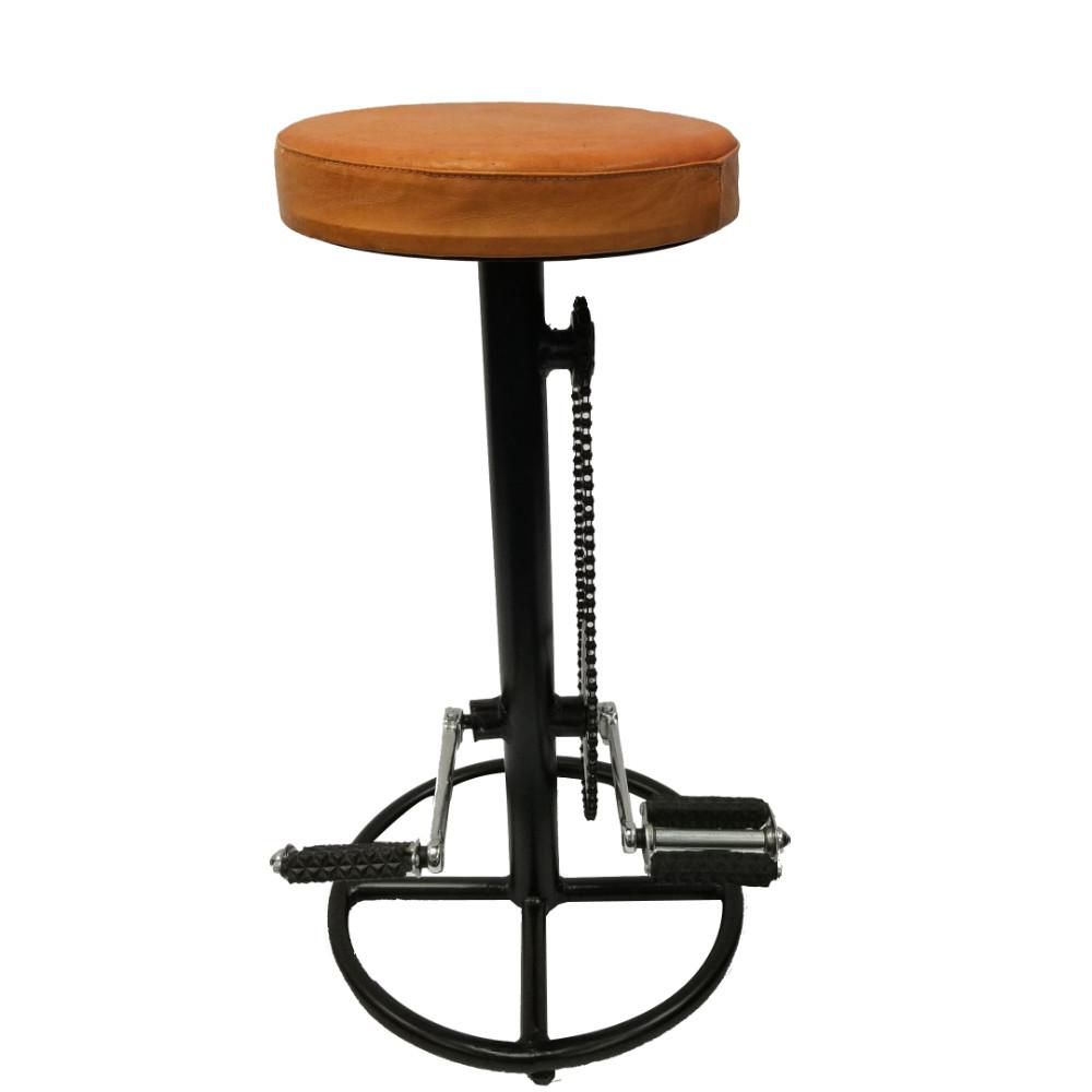 The Urban Port Style 29 In Brown And Black Bicycle Wheel Brown And Black Bicycle Wheel Design Pedal Bar Stool