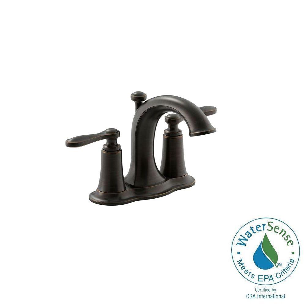 KOHLER Linwood 4 in. Centerset 2-Handle Water-Saving Bathroom Faucet in ...